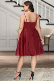 Carlee A-line V-Neck Short/Mini Satin Homecoming Dress STIP0020542