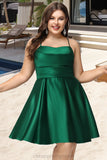 Anabella A-line Cowl Short/Mini Satin Homecoming Dress With Pleated STIP0020511