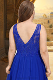 Jordan A-line V-Neck Knee-Length Chiffon Lace Homecoming Dress STIP0020589