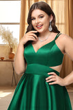 Addyson A-line V-Neck Short/Mini Satin Homecoming Dress STIP0020493