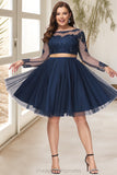 Baylee A-line Scoop Short/Mini Tulle Homecoming Dress STIP0020573