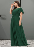 Kathryn A-Line Scoop Neck Floor-Length Bridesmaid Dress With Ruffle STIP0012773