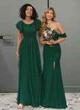 Kathryn A-Line Scoop Neck Floor-Length Bridesmaid Dress With Ruffle STIP0012773