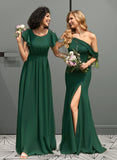 Kathryn A-Line Scoop Neck Floor-Length Bridesmaid Dress With Ruffle STIP0012773