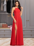 Novia A-Line Scoop Neck Floor-Length Bridesmaid Dress STIP0012779