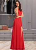 Novia A-Line Scoop Neck Floor-Length Bridesmaid Dress STIP0012779