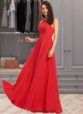 Novia A-Line Scoop Neck Floor-Length Bridesmaid Dress STIP0012779