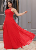 Novia A-Line Scoop Neck Floor-Length Bridesmaid Dress STIP0012779