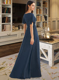 Kassandra A-Line V-neck Floor-Length Bridesmaid Dress With Split Front STIP0012781