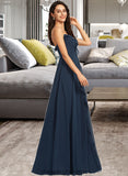 Tori A-Line V-neck Floor-Length Bridesmaid Dress With Split Front STIP0012782