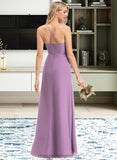 Martha A-Line V-neck Floor-Length Chiffon Bridesmaid Dress With Ruffle Split Front STIP0012784