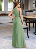 Alexus Jumpsuit/Pantsuit High Neck Floor-Length Bridesmaid Dress With Bow(s) STIP0012792