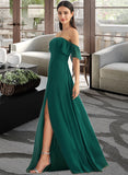 Terri A-Line Off-the-Shoulder Floor-Length Bridesmaid Dress With Split Front STIP0012802