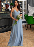 Matilda A-LineV-neckFloor-LengthChiffonBridesmaidDressWithRuffle#251359 STIP0012805