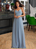 Matilda A-LineV-neckFloor-LengthChiffonBridesmaidDressWithRuffle#251359 STIP0012805