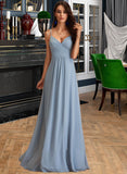 Matilda A-LineV-neckFloor-LengthChiffonBridesmaidDressWithRuffle#251359 STIP0012805