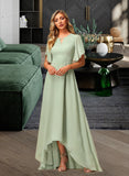 Maryjane A-Line Asymmetrical Bridesmaid Dress With Ruffle STIP0012806