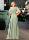 Maryjane A-Line Asymmetrical Bridesmaid Dress With Ruffle STIP0012806