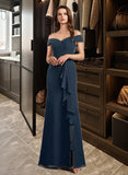 Mimi A-Line Off-the-Shoulder Floor-Length Bridesmaid Dress With Ruffle STIP0012807