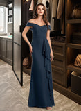 Mimi A-Line Off-the-Shoulder Floor-Length Bridesmaid Dress With Ruffle STIP0012807