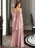 Lilian A-Line V-neck Floor-Length Bridesmaid Dress STIP0012810