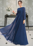 Donna A-Line Floor-Length Bridesmaid Dress With Ruffle STIP0012816