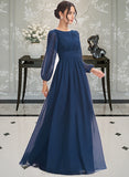 Donna A-Line Floor-Length Bridesmaid Dress With Ruffle STIP0012816