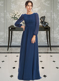 Donna A-Line Floor-Length Bridesmaid Dress With Ruffle STIP0012816