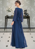 Donna A-Line Floor-Length Bridesmaid Dress With Ruffle STIP0012816