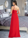 Regan A-Line One-Shoulder Floor-Length Bridesmaid Dress With Ruffle Split Front STIP0012827