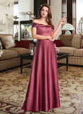 Bryanna A-Line Off-the-Shoulder Floor-Length Bridesmaid Dress With Split Front STIP0012845