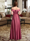 Bryanna A-Line Off-the-Shoulder Floor-Length Bridesmaid Dress With Split Front STIP0012845