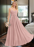 Phyllis A-LineV-neckFloor-LengthChiffonBridesmaidDressWithRuffle#251358 STIP0012849