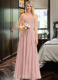 Phyllis A-LineV-neckFloor-LengthChiffonBridesmaidDressWithRuffle#251358 STIP0012849