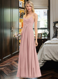 Phyllis A-LineV-neckFloor-LengthChiffonBridesmaidDressWithRuffle#251358 STIP0012849