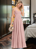 Phyllis A-LineV-neckFloor-LengthChiffonBridesmaidDressWithRuffle#251358 STIP0012849