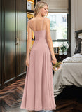 Phyllis A-LineV-neckFloor-LengthChiffonBridesmaidDressWithRuffle#251358 STIP0012849