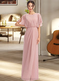 Paris Sheath/Column Floor-Length Bridesmaid Dress With Split Front STIP0012851