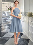 Dayanara A-Line Scoop Neck Knee-Length Chiffon Bridesmaid Dress With Ruffle STIP0012853