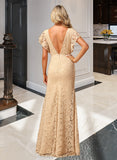 Eleanor A-Line V-neck Floor-Length Bridesmaid Dress With Split Front STIP0012854