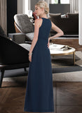 Henrietta A-Line Scoop Neck Floor-Length Chiffon Bridesmaid Dress With Ruffle STIP0012861