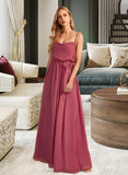 Annabelle A-Line Cowl Neck Floor-Length Bridesmaid Dress With Ruffle Split Front STIP0012862