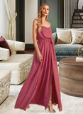 Annabelle A-Line Cowl Neck Floor-Length Bridesmaid Dress With Ruffle Split Front STIP0012862