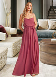 Annabelle A-Line Cowl Neck Floor-Length Bridesmaid Dress With Ruffle Split Front STIP0012862