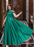 Audrina Ball-Gown/Princess Off-the-Shoulder Floor-Length Satin Bridesmaid Dress With Split Front Pockets STIP0012866