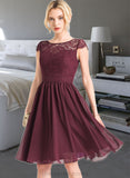 Kaila A-Line Scoop Neck Knee-Length Chiffon Bridesmaid Dress STIP0012869