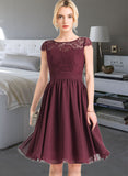 Kaila A-Line Scoop Neck Knee-Length Chiffon Bridesmaid Dress STIP0012869