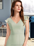 Liz A-Line V-neck Floor-Length Bridesmaid Dress With Split Front STIP0012883