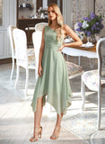 Hailey A-Line One-Shoulder Asymmetrical Bridesmaid Dress With Ruffle STIP0012884