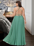 Gabriella A-LineSquareNecklineFloor-LengthChiffonBridesmaidDressWithSplitFrontPockets#251385 STIP0012885